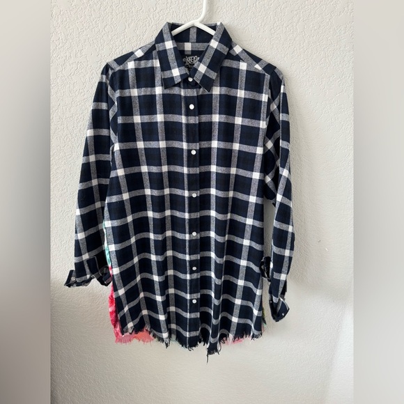 Plaid Button Down Shirt - Black and White - Picture 2 of 3